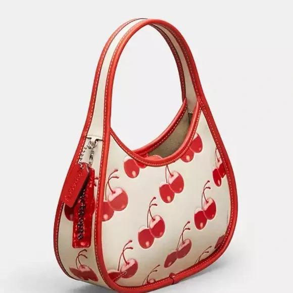 New Coach Ergo Bag In Coachtopia Leather With Cherry - Picture 6 of 9